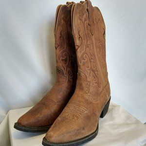 Justin Stampede Women's McKayla Tan Cowgirl Boots Snip Toe Western